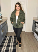 Load image into Gallery viewer, Olive Sherpa Jacket