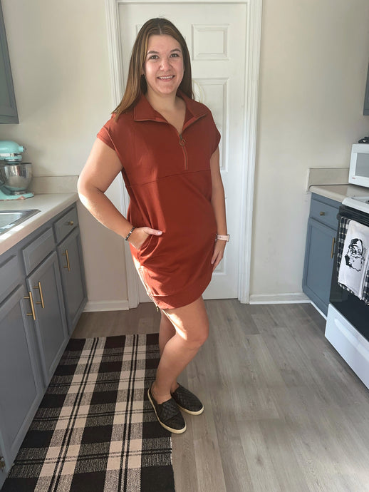 Brick Athleisure Dress