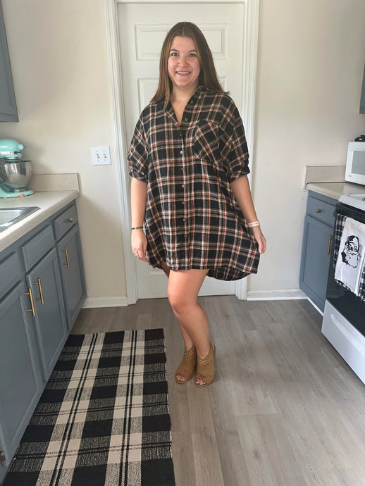 Plaid Shirt Dress