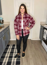 Load image into Gallery viewer, Burgundy Plaid Shacket