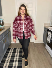 Load image into Gallery viewer, Burgundy Plaid Shacket