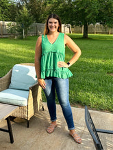 Load image into Gallery viewer, Green Ruffle Tank Top