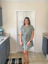 Load image into Gallery viewer, Sage Button Down Dress