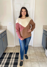 Load image into Gallery viewer, Mauve Colorblock Sweater