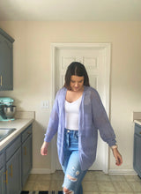 Load image into Gallery viewer, Lavender Crochet Cardigan